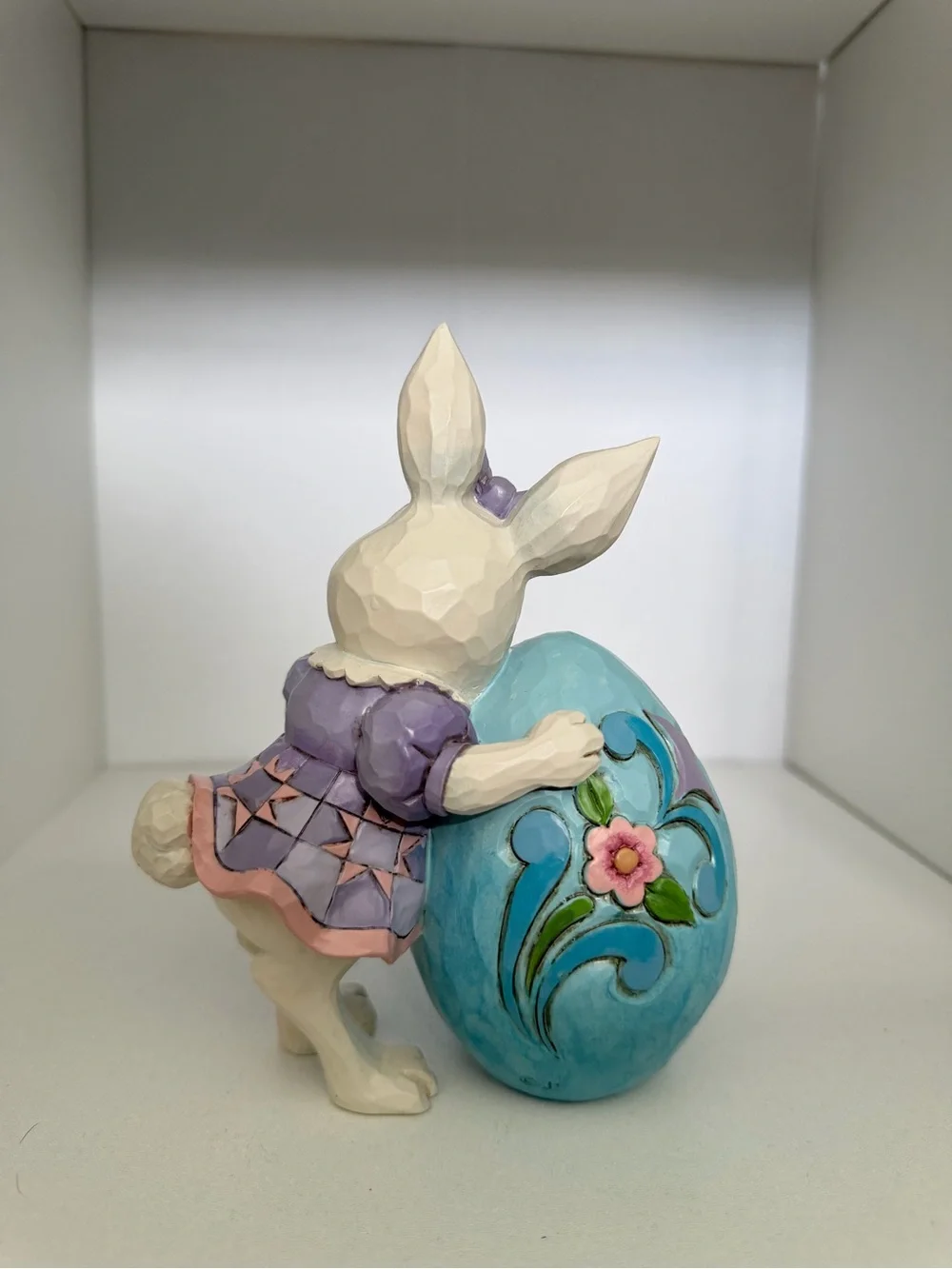 Jim Shore Heartwood Creek Pint Size Girl Bunny with Easter Egg Figurine